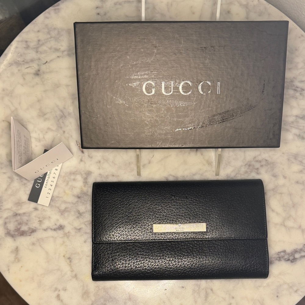 GUCCI Long Large Leather Wallet Black - Picture 5 of 16